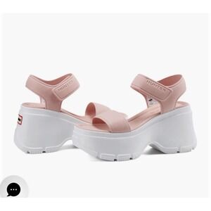 Hunter Pink Platform Sandals NEW Sz 9 Chunky Lug Wedge BarbieCore Y2K Orig $100